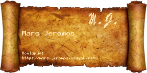 Mars Jeromos névjegykártya